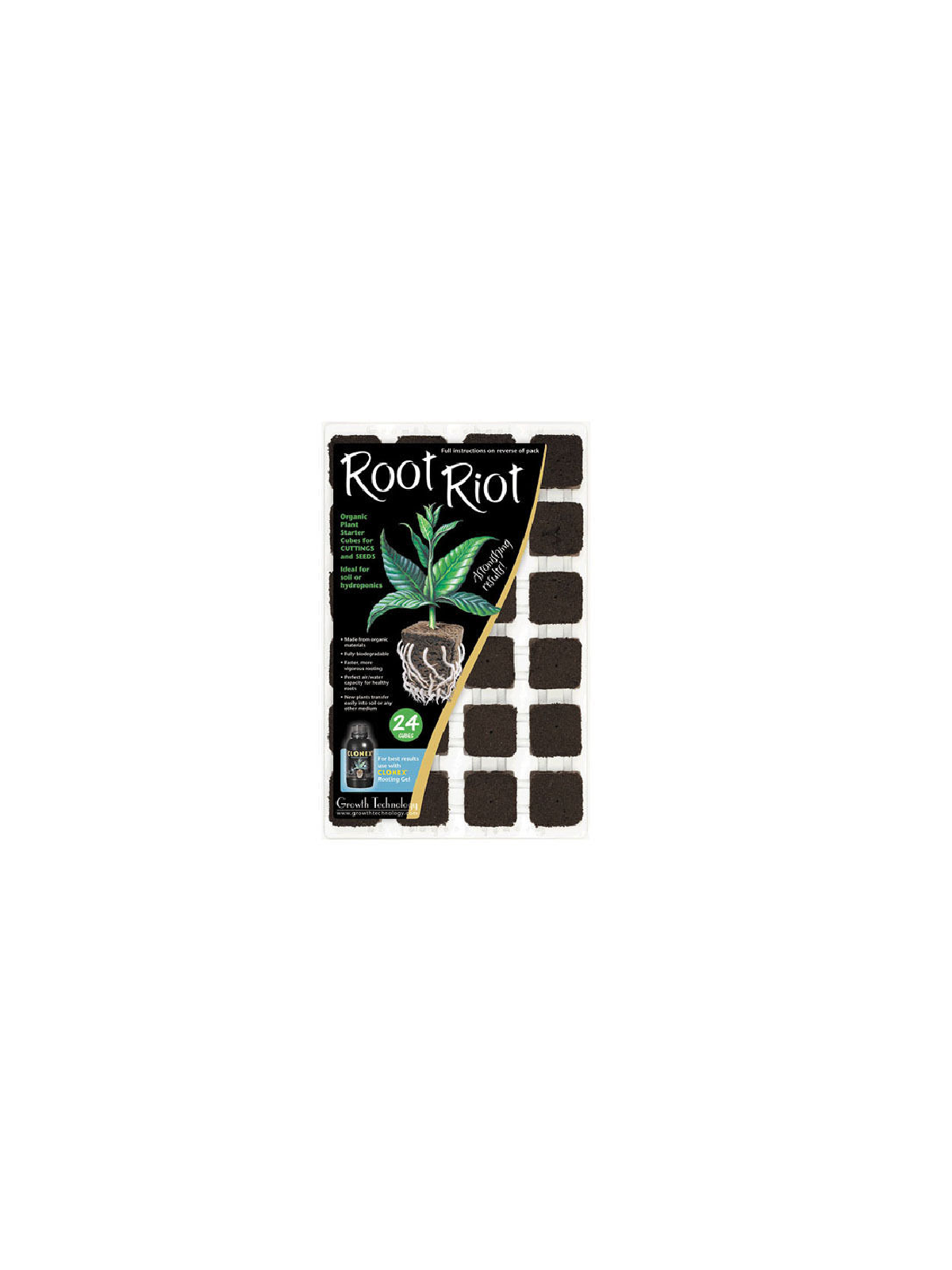 Plaque de 24 cubes de germination Root riot